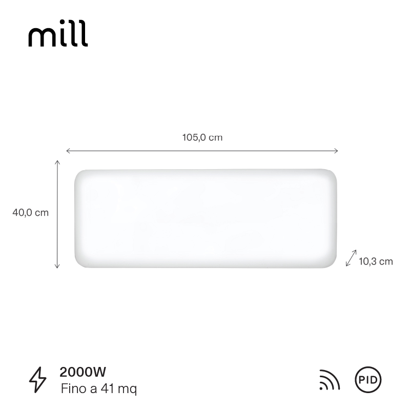 Termoconvettore a Parete Mill Invisible 2000W - GEN 4 - immagine 3